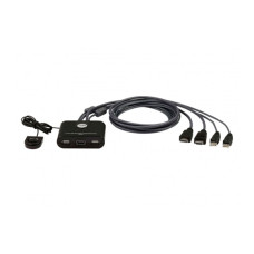 Кабельный КВМ-переключатель, ATEN, CS22U-AT, 2-Port, USB, VGA, Cable KVM Switch, W/Selector