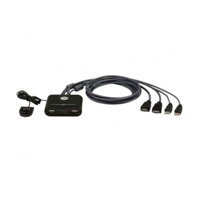 Кабельный КВМ-переключатель, ATEN, CS22U-AT, 2-Port, USB, VGA, Cable KVM Switch, W/Selector