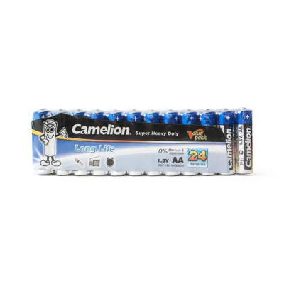 Батарейка, CAMELION, R6P-SP24B, Super Heavy Duty, AA, 1.5V, 1220 mAh, 24 шт. в плёнке