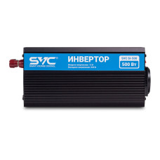 Инвертор, SVC, SI-500, Мощность 500ВА/500Вт, Вход 12В/Выход 210-240В, 1 вых.: Shuko CEE7, Выход USB-порта 2А /5В (2100мА), Защита от перегрева, перегрузки, короткого замыкания, Чёрный