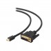 Кабель SVGA, MiniDisplayPort to DVI,  1.8m,  Cablexpert CC-mDPM-DVIM-6 Cable