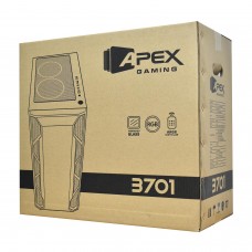 Корпус ATX midi tower APEX 3701 (закаленное стекло), black 