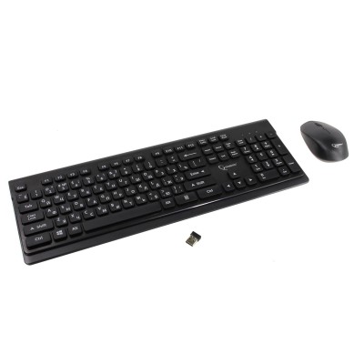 Клавиатура и мышь, USB, Gembird KBS-7200, Черный KeyBoard + mouse, wireless, black