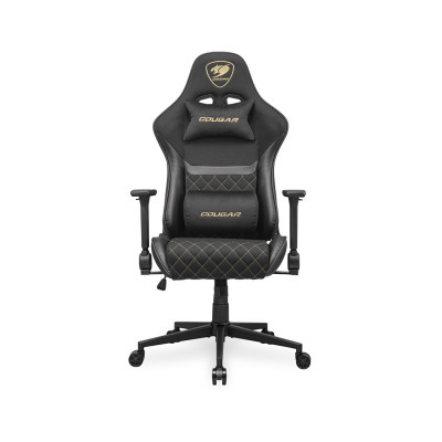 Игровое компьютерное кресло, Cougar, ARMOR One V2 Gold F, Тканное покрытие, (Ш)58*(Г)52*(В)121 (128) см, Чёрно-золотой