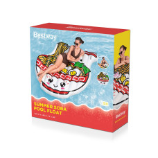 Пляжный матраc для плавания Summer Soba 183 x 168 см, BESTWAY, 43841, Винил, Максимальная нагрузка 100кг., Оригинальной формы, Мультиколор, Цветная коробка