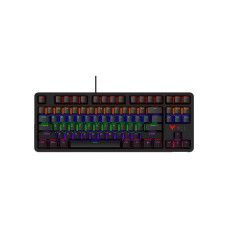Клавиатура, Rapoo, V500PRO-87, Игровая, USB, Кол-во стандартных клавиш 87, RGB, Алюминий, Анг/Рус, Водонепроницаемый корпус, Черный