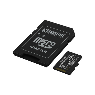 Карта памяти, Kingston, SDCS3/128GB, MicroSDXC 128GB, Canvas Select Plus, A1, U1, V10, c адаптером SD