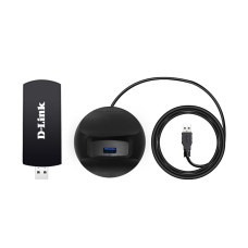USB адаптер, D-Link, DWA-192/RU/B1A, Беспроводной двухдиапазонный USB 3.0 адаптер 802.11a/b/g/n/ac с поддержкой MU-MIMO, 4 внутренние антенны с коэффициентом усиления 2 dBi