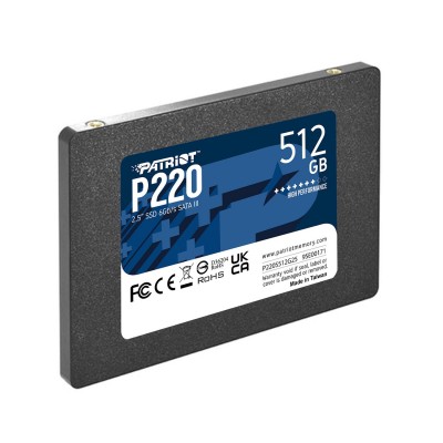 Твердотельный накопитель SSD Patriot P220, 512 GB SATA P220S512G25, SATA 6Gb/s