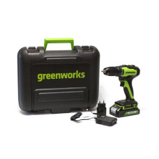 Дрель-шуруповерт аккумуляторная, Greenworks, 3704007UA, 24V, c 1хАКБ 2 Ач и ЗУ в кейсе