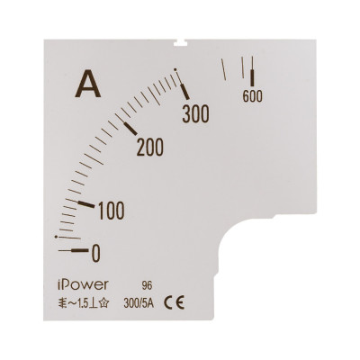 Шкала для амперметра, iPower, 300/5 96*96 (scale)