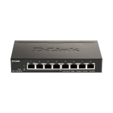 Коммутатор, D-Link, DGS-1100-08PV2/A4A, Управляемый L2 PoE-коммутатор, 8х1000Base-T PoE, PoE-бюджет 64 Вт, Web-интерфейс, SNMP