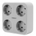 Сетевой фильтр + зарядка Tessan TS-302-DE, Серый 4 розетки, 16A, 3 USB 2.4A max, switch, grey