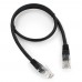 Патч-корд Cablexpert PP12-0.5M/BK, черный Cable Patch cord UTP 5e-Cat 0.5 m