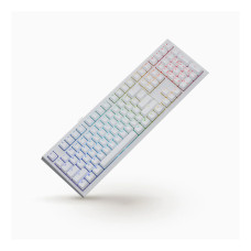 Клавиатура, Ducky, One X Wireless WH, Игровая, Механическая, 100%, Ducky Linear Inductive Switch, USB, 2,4 ГГц, Bluetooth, Подсветка RGB, Размер: 452x150x41 мм., Анг/Рус, Белый