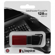 Флешка USB Kingston DTXM, 128GB, Черный-красный 