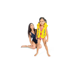 Жилет для плавания Pool School Deluxe 50 x 47 см, INTEX, 58660EU, Винил, 3-6 лет, Трехкамерный, Максимальная нагрузка 18-30 кг, Жёлтый, Цветная коробка