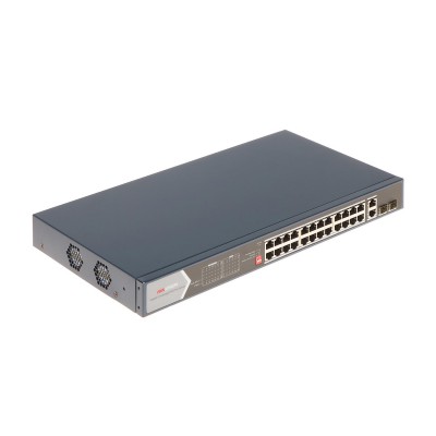 Сетевой коммутатор Hikvision DS-3E0528HP-E Switch 24 port 10/100/1000M 4xGE Hi-PoE, 2xGE Uplink, 2xSFP, PoE 370W, rack