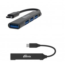 Концентратор USB 3.2 Ritmix CR-4401, Металл 