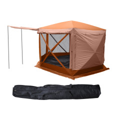 Шатер, XG Aurora Camping, 2907-S, Складной, Шестисторонний, 366 x 366 x 228 cm, Терракотовый, Коричневая коробка