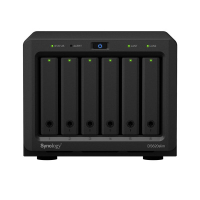 Система хранения данных (сервер), Synology, DS620slim, 6-bay, Intel Celeron J3355, 2GB RAM, RJ-45 1GbE, 2x65W