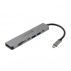 Концентратор USB ExeGate DUB-21C/PD/CR/H, EX293983RUS, Серый 