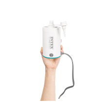Насос электрический QuickFill AC400 Electric Pump (220В), INTEX, 66646, Пластик/металл, 400 л/мин, Встроенная термозащита, 2 насадки, Белый, Цветная коробка