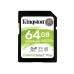 Карта памяти SDXC Kingston, SDS2/64GB, 64GB, UHS Class 10 MemoryCard SecureDigital 80R/10W