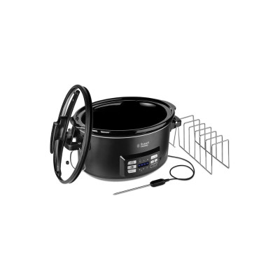 Медленноварка, Russell Hobbs, 25630-56, Мощность 350 Вт, Емкость 6 л, Датчик внутренней температуры, Цвет черный