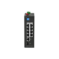 Коммутатор, BDCOM, IES200-LSTW1108P, Неуправляемый, 8 портов 10/100М RJ45, PoE 802.3af/at, бюджет 240W, 1 порт SFP, 1 порт GE RJ45, DC 48-55В, -40+75°C, DIN-rail, без блока питания