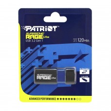 Флешка USB Patriot, Rage Lite, PEF128GRLB32U, 128GB Чёрный 