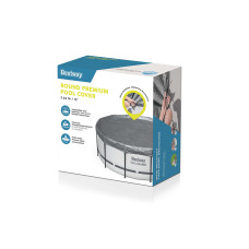 Тент для каркасных бассейнов диаметром 366 см Premium, BESTWAY, 58949, PE, Всесезонный, Усиленный, Ветрозащита, Серый, Цветная коробка