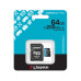Карта памяти, Kingston, SDCG4/64GB, MicroSDXC 64GB, Canvas Go Plus, A2, U3, V30, с адаптером SD