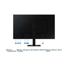Монитор, Samsung, LS32D804UAIXCI, ViewFinity монитор S8 4K UHD, 32", 3840*2160, VA, 60 Гц, 16:9, 350 кд/м2, 3000:1, 5 мс, 178/178, 1.07 млрд., DP*1, HDMI*1, USB-C*1, Аудиопорт*1, VESA 100*100 мм, Регулировка высоты/наклона/вращения/поворота, кабели H