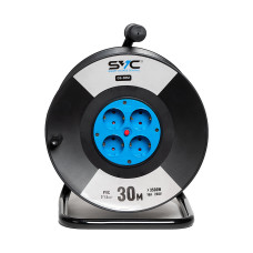 Удлинитель на катушке, SVC, GS-30M, 4 розетки, 30 метров, 3500W, 240В, 16A, 3x1.5mm, Защита от детей, Чёрный