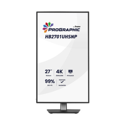 Монитор, iiyama, ProGraphic HB2701UHSNP-B1, 27", 3840x2160, IPS, 16:9, 60 Гц, 450 кд/м, 4 мс, 3000:1, 178/178, HDMI*1, DP*1, USB-C*1, Черный
