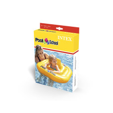 Круг для плавания Pool School Deluxe 79 x 79 см (1я Ступень), INTEX, 56587EU, Винил, 1+, С сиденьем и спинкой, Четырехкамерный, Желтый, Цветная коробка