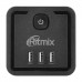 Сетевой фильтр + зарядка Ritmix RM-043, Черный 4 розетки, 16A, 3 USB, black