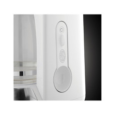 Кофеварка капельная, Russell Hobbs, 24390-56, Капельная, Мощность 1100W, Объем 1.2л, Нержавеющая сталь, Пластик, Дисплей, Индикатор уровня воды, Противокапельная система, Белый