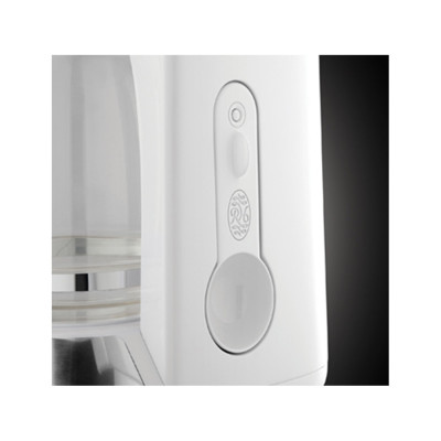 Кофеварка капельная, Russell Hobbs, 24390-56, Капельная, Мощность 1100W, Объем 1.2л, Нержавеющая сталь, Пластик, Дисплей, Индикатор уровня воды, Противокапельная система, Белый