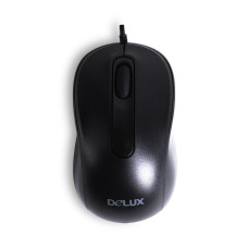 Компьютерная мышь, Delux, DLM-109OUB, Оптическая, USB, 1000 dpi, Длина кабеля 1,6м, Чёрный