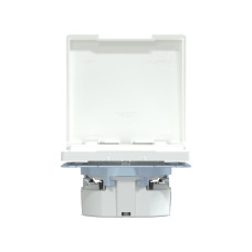 Розетка, MERTEN, MTN2314-6035, D-Life 16А с з/к с крышкой IP44 белый лотос