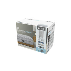 Матрас-кровать надувная Supreme Air-Flow (Queen) 203 х 152 х 51 см, INTEX, 64490ND, Винил, Флокированый верх, Двухслойная конструкция, Встроенный эл. насос, Сумка для переноски и хранения в комплекте, Серый, Цветная коробка