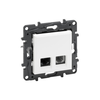 Информационная розетка одинарная, Legrand Niloe Step, 863156, RJ11+RJ45 Кат.6e UTP Белый