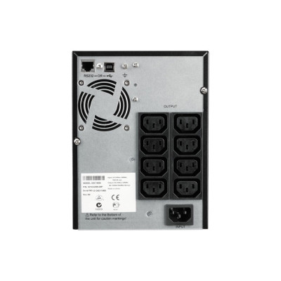 Источник бесперебойного питания, Eaton, 5SC1500i, Напольный, Мощность 1500ВА/1050Вт, Диапазон работы AVR: 184-276В, Бат.: 12В/9 Ач*3шт., Чистая синусойда, 8 вых.: 8 IEC C13 (10A), Smart, USB-B, RS232, SNMP слот, LCD, ABM, Цвет Чёрный