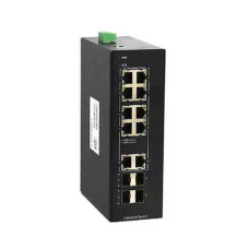 Индустриальный коммутатор, BDCOM, IES200-V25-4S10T, Управляемый L2, 10x 10/100/1000M портов, 4x 1000M SFP слота, DC 12~55V резервный двойной вход питания, -40~85°C, защита 6KV, DIN-rail