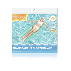Пляжный матрас для плавания Transparent 183 х 76 см, BESTWAY, 44013, Винил, Двухкамерный, Цвет в ассортименте, Пакет