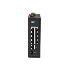 Коммутатор, BDCOM, IES200-LSTW1108, Неуправляемый, 8 портов 10/100M RJ45, 1 порт SFP, 1 порт GE RJ45, DC 12-55В Dual RPS, -40+75°C, DIN-rail