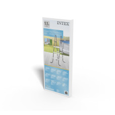 Лестница для бассейна 107 см, INTEX, 28065, Металл/пластик, Для бассейнов высотой до 107 см, Серый/Белый, Цветная коробка