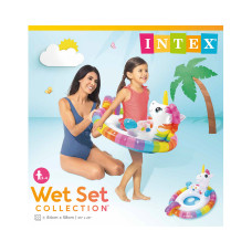 Надувная лодочка See-me-sit 79 х 58 см, INTEX, 59570NP, Винил, 3-4, С отверстиями для ног, Двухкамерная, Единорог/Ленивец/Тюлень в ассортименте, Пакет